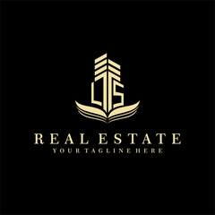 Initial building real estate logo design