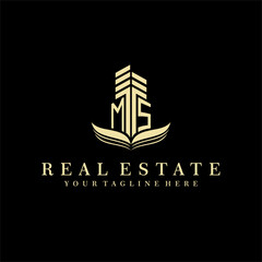 Initial building real estate logo design