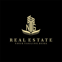 Initial building real estate logo design