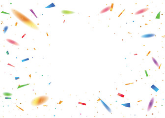 The blank party background with colourful confetti 