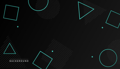 Wall Mural - Modern Abstract Geometric Black Cyan Color Background Wallpaper