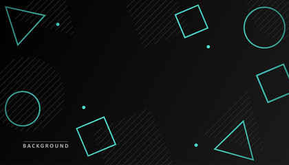 Wall Mural - Modern Abstract Geometric Black Cyan Color Background Wallpaper