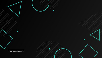 Wall Mural - Modern Abstract Geometric Black Cyan Color Background Wallpaper