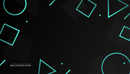 Wall Mural - Modern Abstract Geometric Black Cyan Color Background Wallpaper