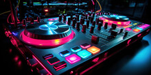 DJ Mixer in Neon Splendor