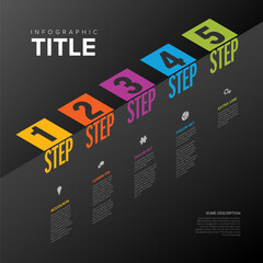 Poster - Infogrpahic steps on the dark edge diagram template