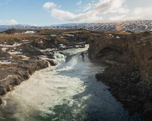 waterfall in the mountains