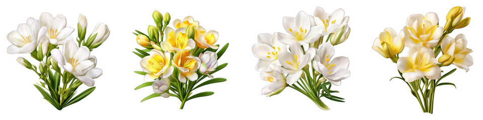 Wall Mural - Freesia clipart collection, vector, icons isolated on transparent background