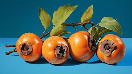 Wall Mural - medlar_fruits_photorealism_style_on_turquoise_background