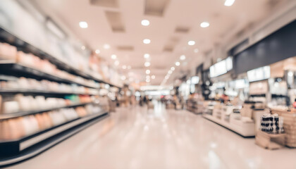 Abstract blur shopping mall and retail store interior for background