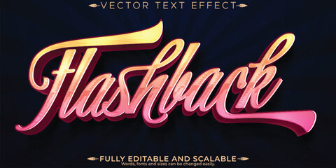 Wall Mural - Retro Future text effect, editable vintage and futuristic customizable font style