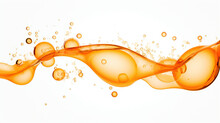 Transparent Orange Water Bubbles Against A White Background Graphic Element Or Symbol For Refreshment And Rejuvenation.