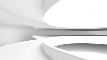 Poster - Abstract background white arch structure,curved structure,3d rendering