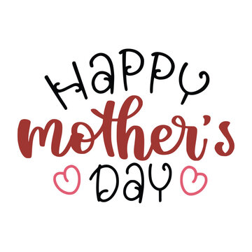 Happy Mother's Day wishes with heart. Mother day calligraphy, elegant best quotes for banners or greeting cards. Vector illustration