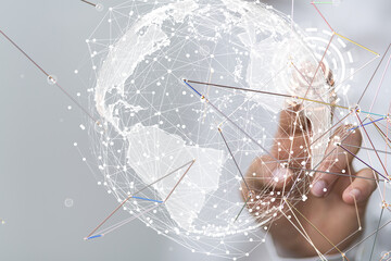 Poster - conference Digital Network and data concept 3d - connection