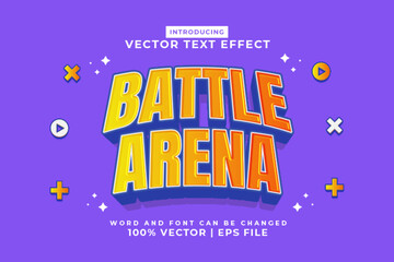 Poster - Editable text effect Battle Arena 3d Cartoon Cute template style premium vector