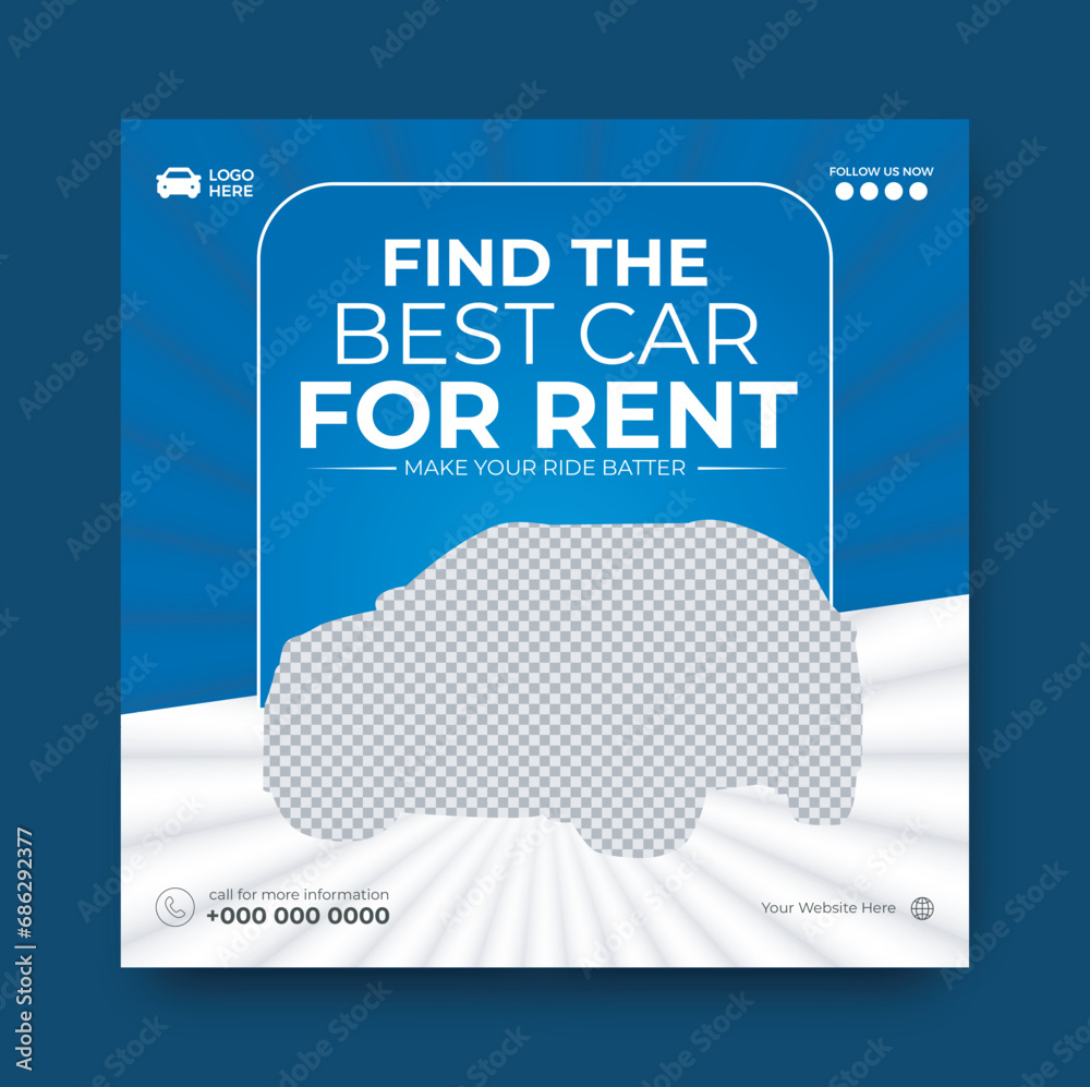 Car rental social media post design, Banner design, advertising ...