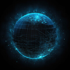 Wall Mural - earth isolated on black