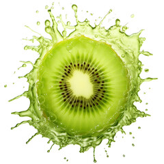 Wall Mural - kiwi in water transparent background PNG isolated