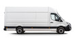 © MP Studio - Side view of a modern white delivery van, positioned against an isolated background, representing transportation and courier services.