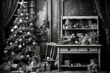 Sticker - Vintage Christmas Decor - Generative AI