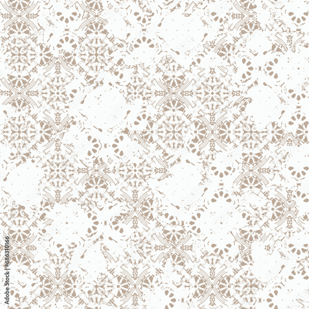 Japanese vintage art deco motifs geometric floral distressed seamless ...