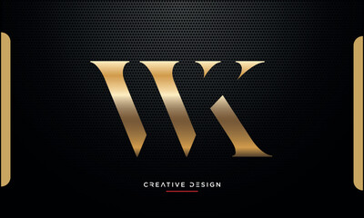 Sticker - WK or KW Alphabet letters logo monogram