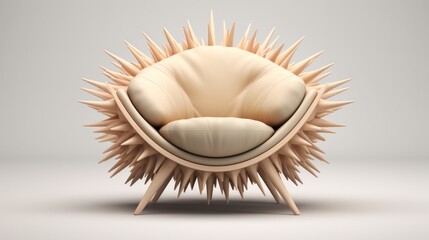 Sticker - A chair with spikes on the back of it, AI