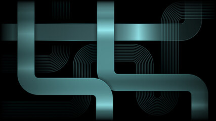 Fototapete - Abstract background with curved lines and waves.