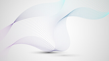 Fototapete - Abstract background with curved lines and waves.