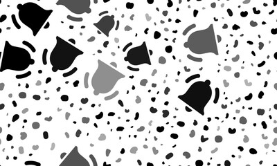Poster - Abstract seamless pattern with bell symbols. Creative leopard backdrop. Vector illustration on white background