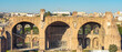 panoramic view from the palatine hill with detail of the ancient basilica of Maxentius, Rome, Italy
