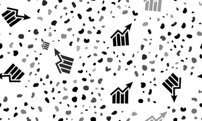 Poster - Abstract seamless pattern with chart up symbols. Creative leopard backdrop. Vector illustration on white background