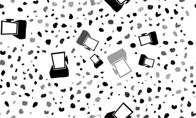 Poster - Abstract seamless pattern with desktop symbols. Creative leopard backdrop. Vector illustration on white background