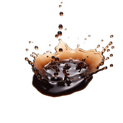 Wall Mural - chocolate splash isolated on white transparent background PNG isolated