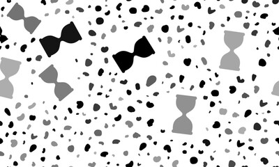 Poster - Abstract seamless pattern with hourglass symbols. Creative leopard backdrop. Vector illustration on white background