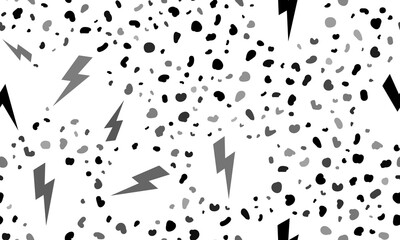 Poster - Abstract seamless pattern with lightning symbols. Creative leopard backdrop. Illustration on transparent background