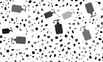 Poster - Abstract seamless pattern with liquid soap symbols. Creative leopard backdrop. Vector illustration on white background