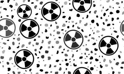 Poster - Abstract seamless pattern with radiation symbols. Creative leopard backdrop. Vector illustration on white background