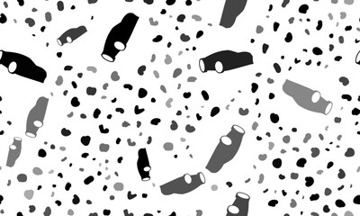 Poster - Abstract seamless pattern with sport car symbols. Creative leopard backdrop. Vector illustration on white background
