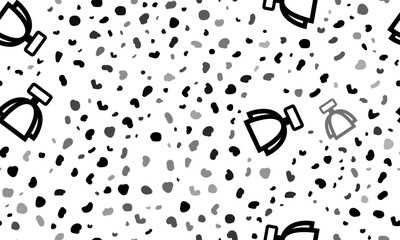 Poster - Abstract seamless pattern with trophy symbols. Creative leopard backdrop. Vector illustration on white background