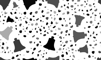 Poster - Abstract seamless pattern with vintage bell symbols. Creative leopard backdrop. Vector illustration on white background
