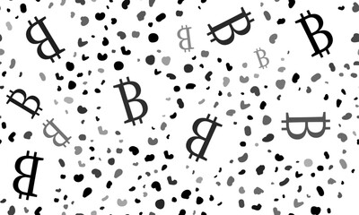 Poster - Abstract seamless pattern with bitcoin symbols. Creative leopard backdrop. Vector illustration on white background