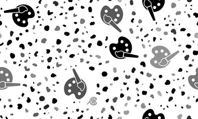 Poster - Abstract seamless pattern with palette symbols. Creative leopard backdrop. Illustration on transparent background