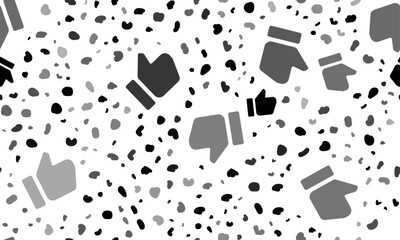 Poster - Abstract seamless pattern with thumb up symbols. Creative leopard backdrop. Vector illustration on white background