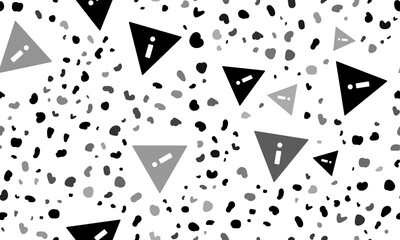 Poster - Abstract seamless pattern with warning symbols. Creative leopard backdrop. Illustration on transparent background