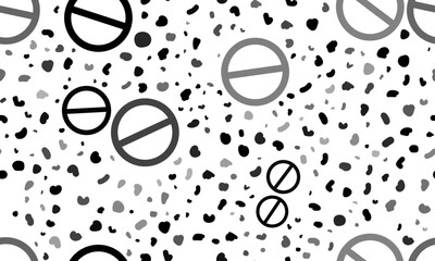 Poster - Abstract seamless pattern with stop symbols. Creative leopard backdrop. Vector illustration on white background