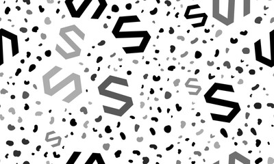Poster - Abstract seamless pattern with polymer symbols. Creative leopard backdrop. Vector illustration on white background