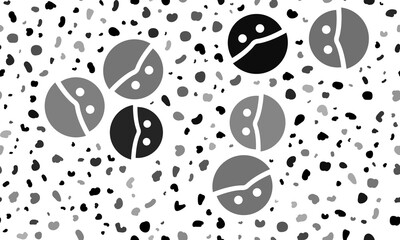 Poster - Abstract seamless pattern with masked face symbols. Creative leopard backdrop. Illustration on transparent background