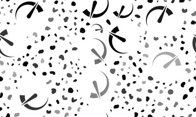 Poster - Abstract seamless pattern with tachometer symbols. Creative leopard backdrop. Illustration on transparent background